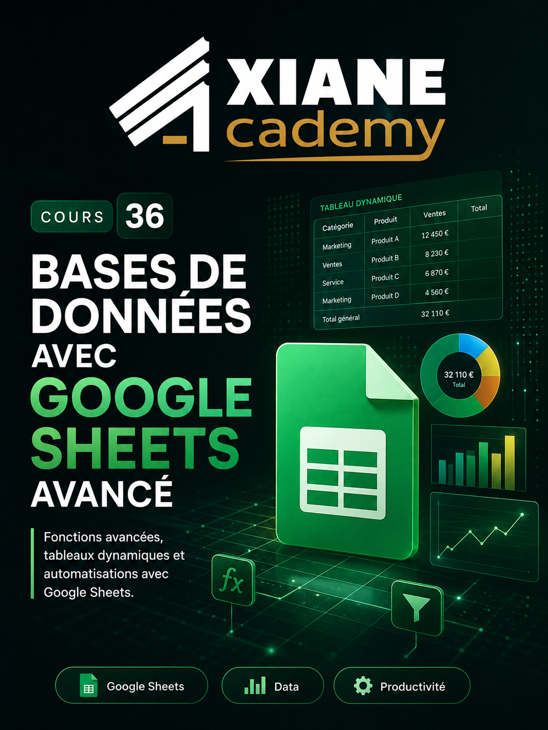 Visuel de la formation Bases de données avec Google Sheets avancé