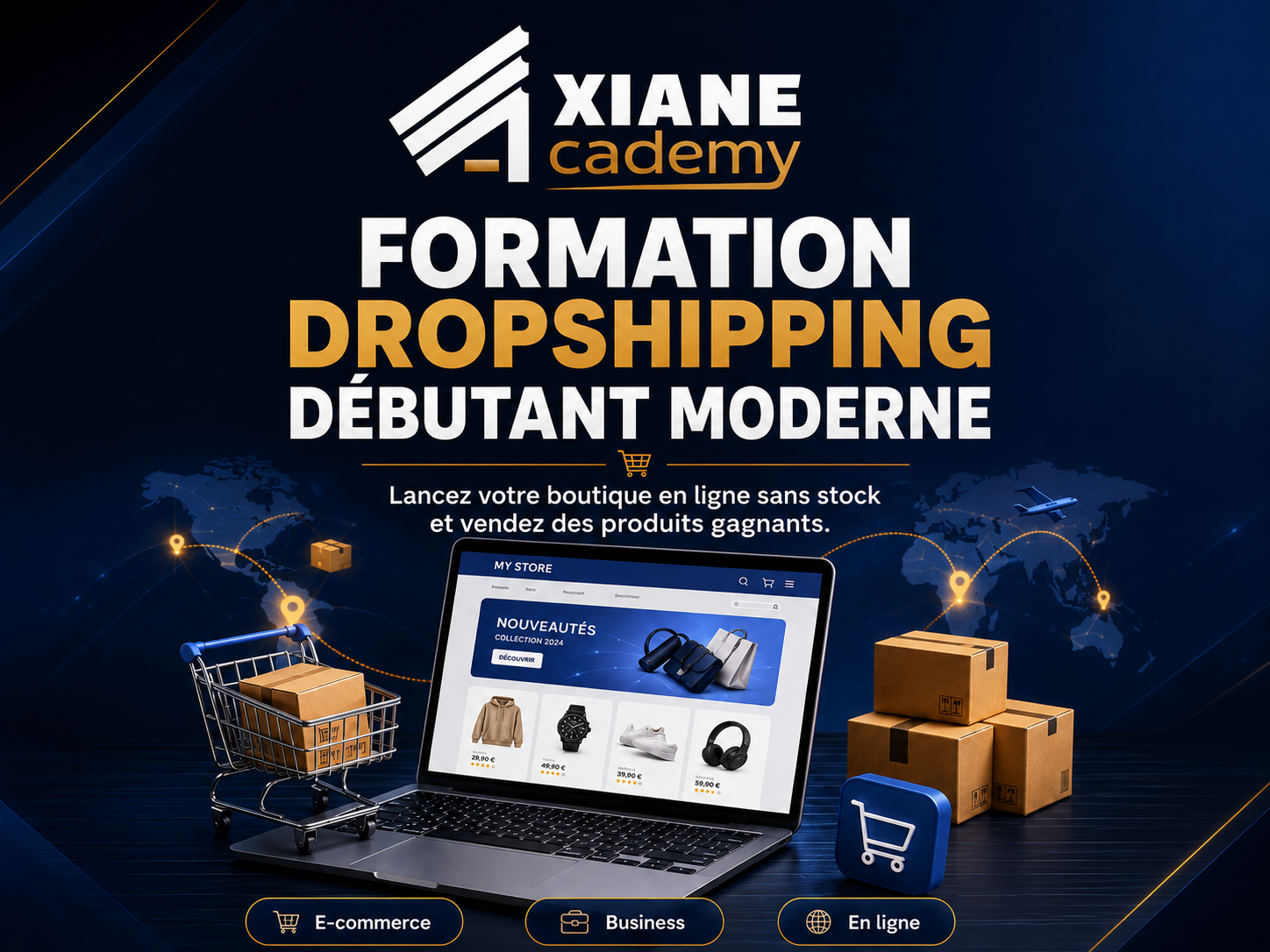 Visuel de la formation Dropshipping débutant moderne