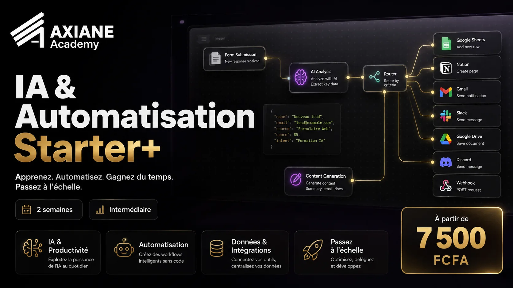 Visuel de la formation IA & Automatisation Starter+