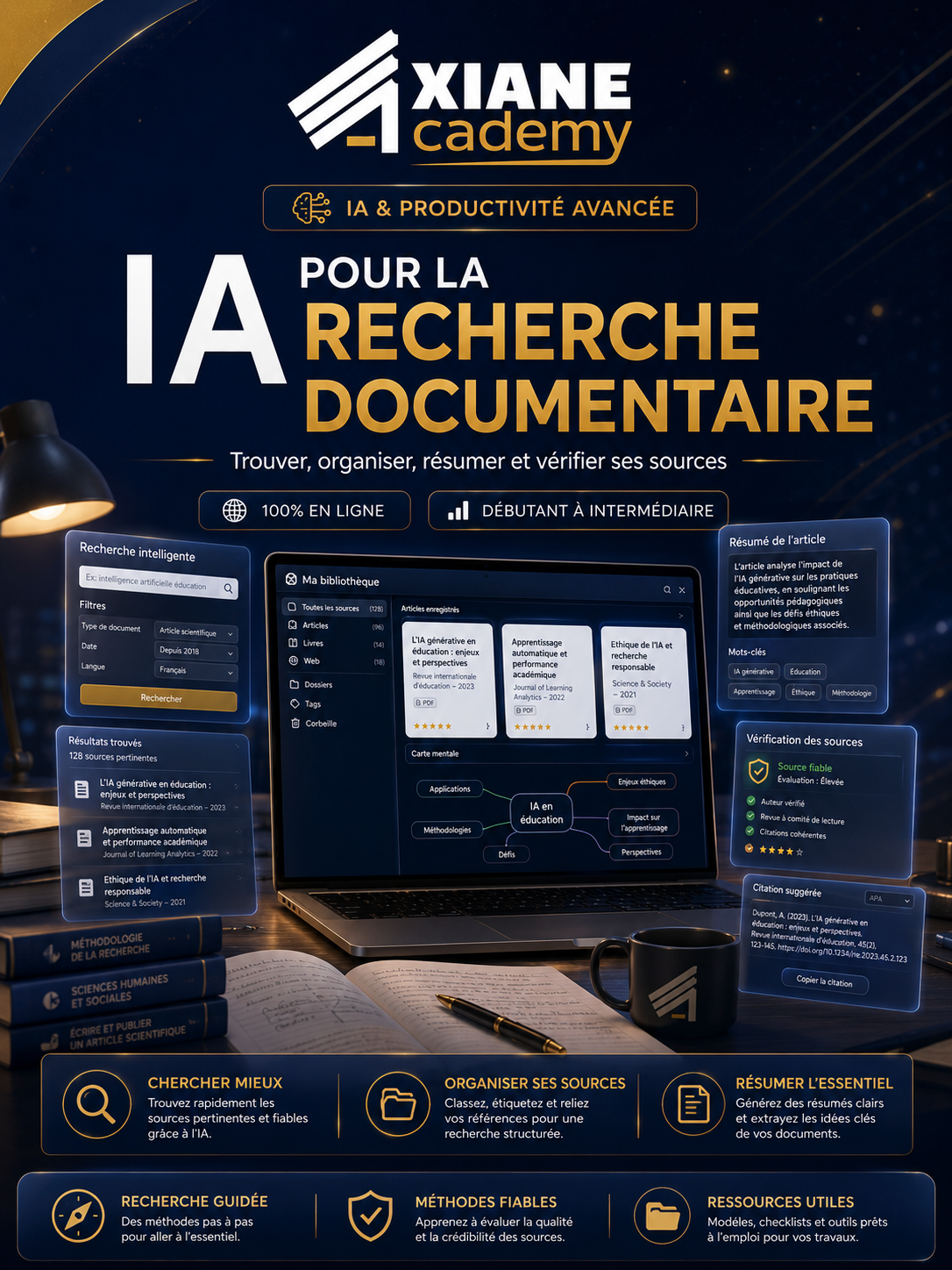 Visuel de la formation IA pour la recherche documentaire