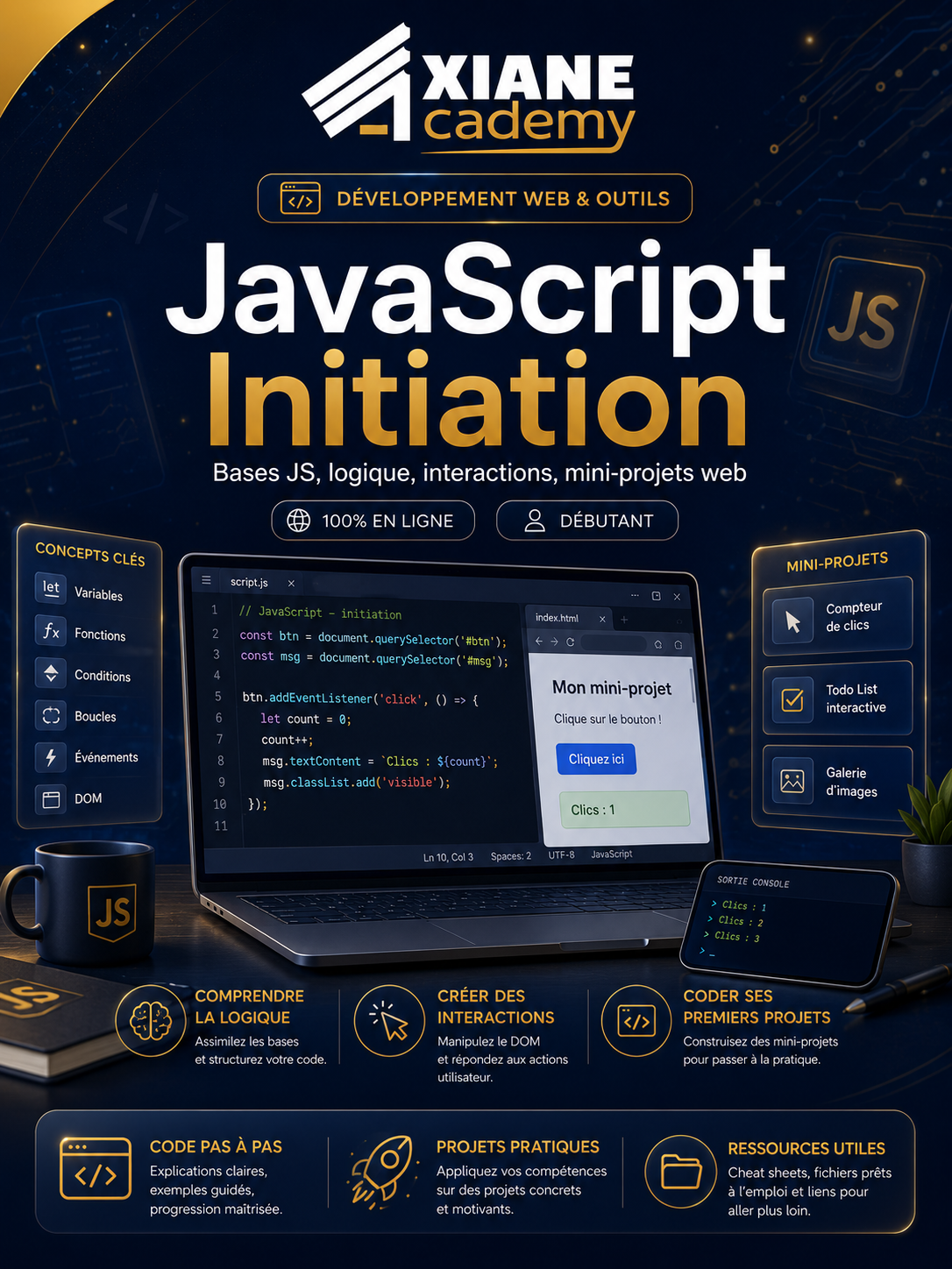 Visuel de la formation JavaScript Initiation