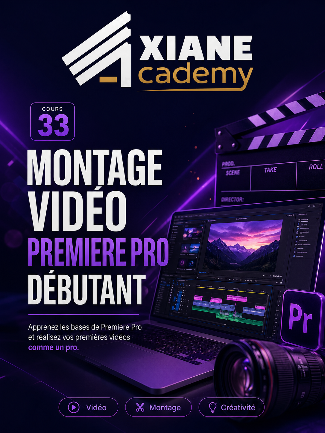 Visuel de la formation Montage vidéo Premiere Pro débutant