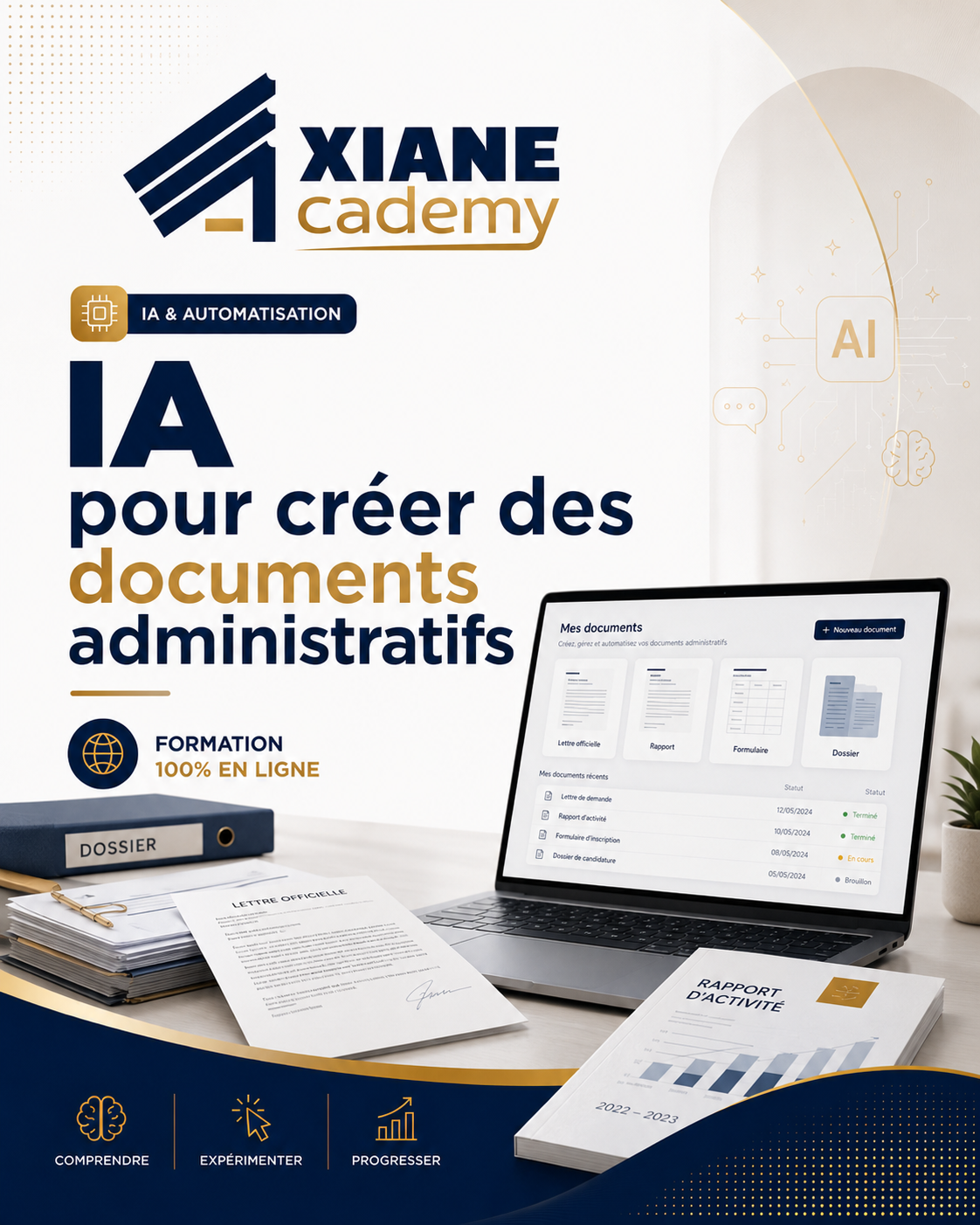 Visuel de la formation IA pour créer des documents administratifs