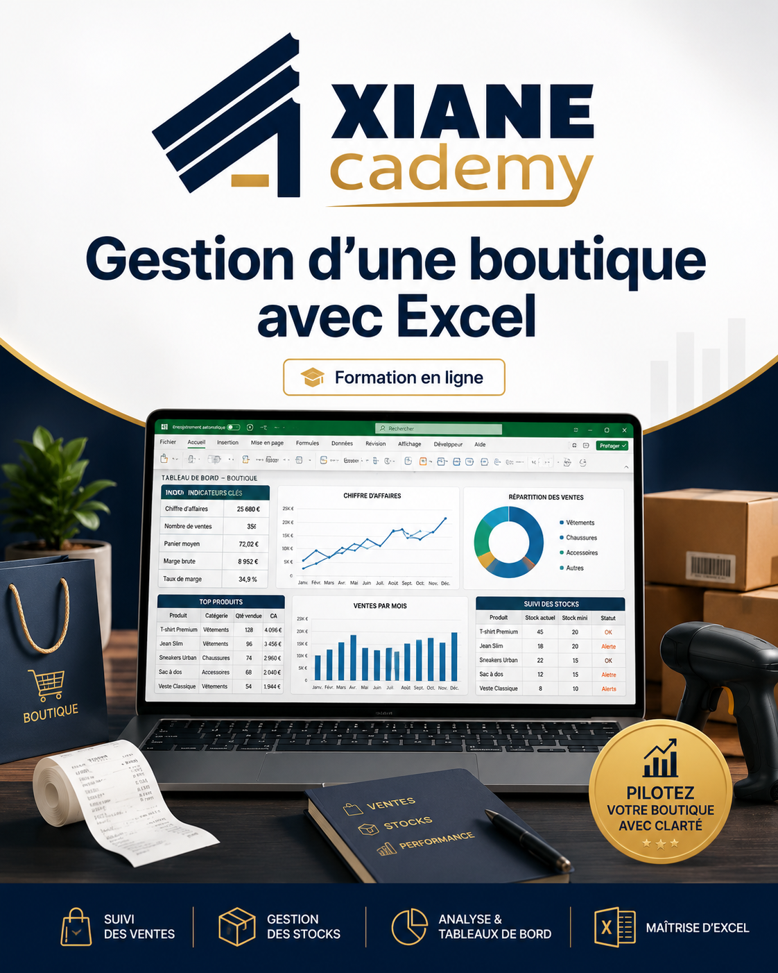 Visuel de la formation Gestion d’une boutique avec Excel