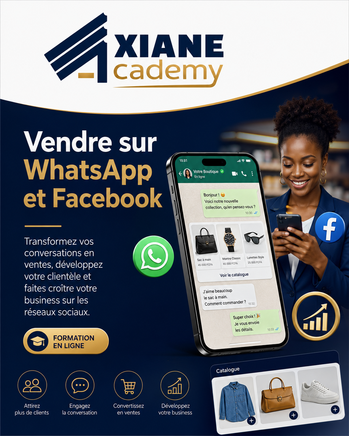 Visuel de la formation Vendre sur WhatsApp et Facebook