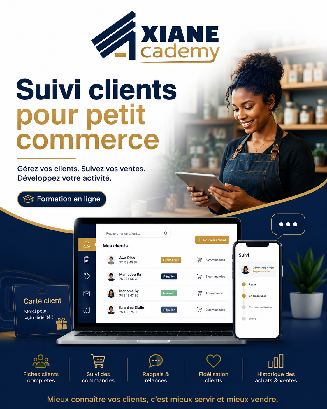 Visuel de la formation Suivi clients pour petit commerce