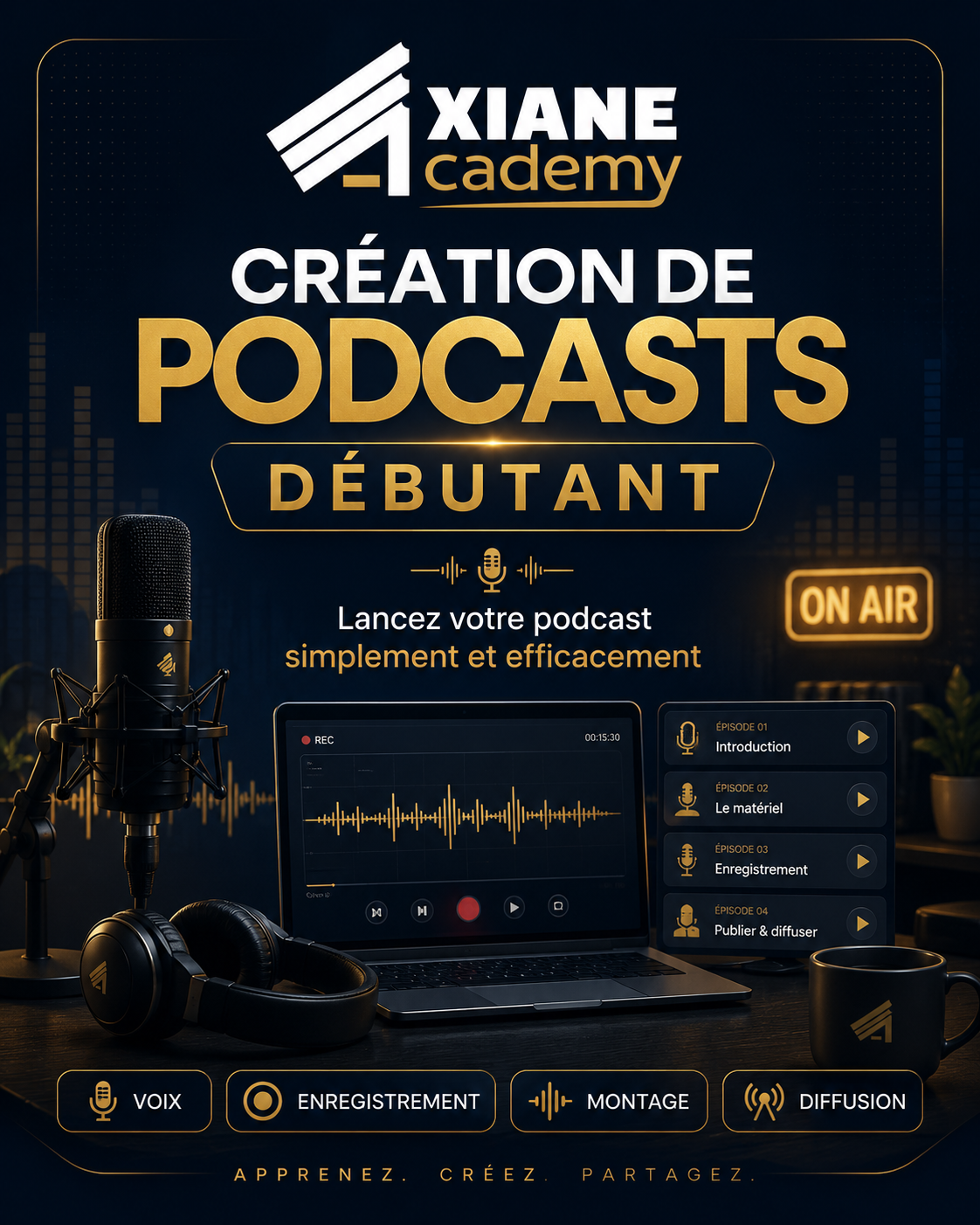 Visuel de la formation Création de podcasts débutant