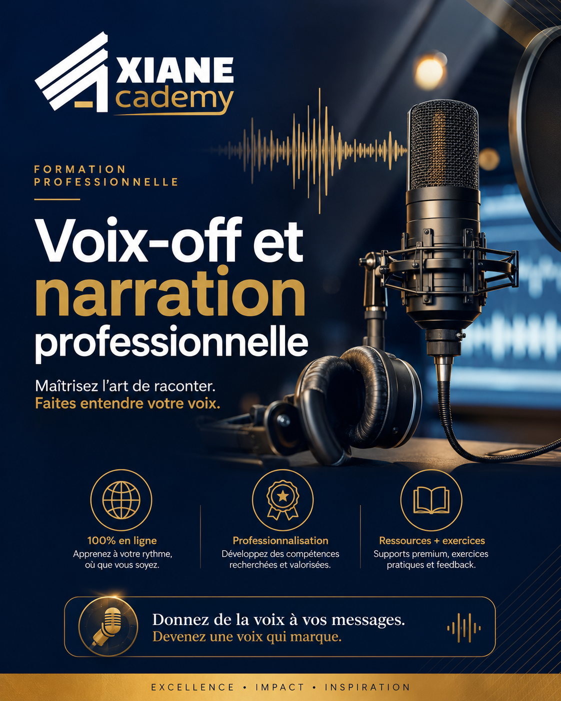 Visuel de la formation Voix-off et narration professionnelle